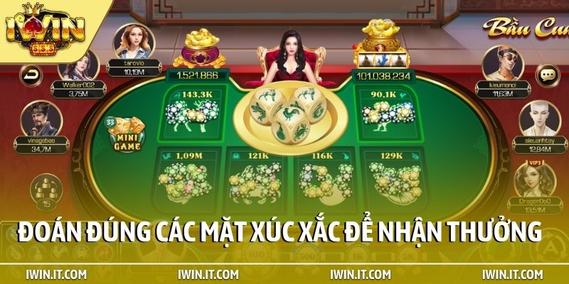 Đoán đúng các mặt xúc xắc để nhận thưởng